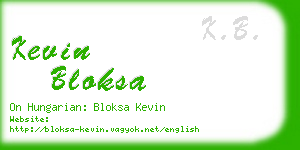 kevin bloksa business card